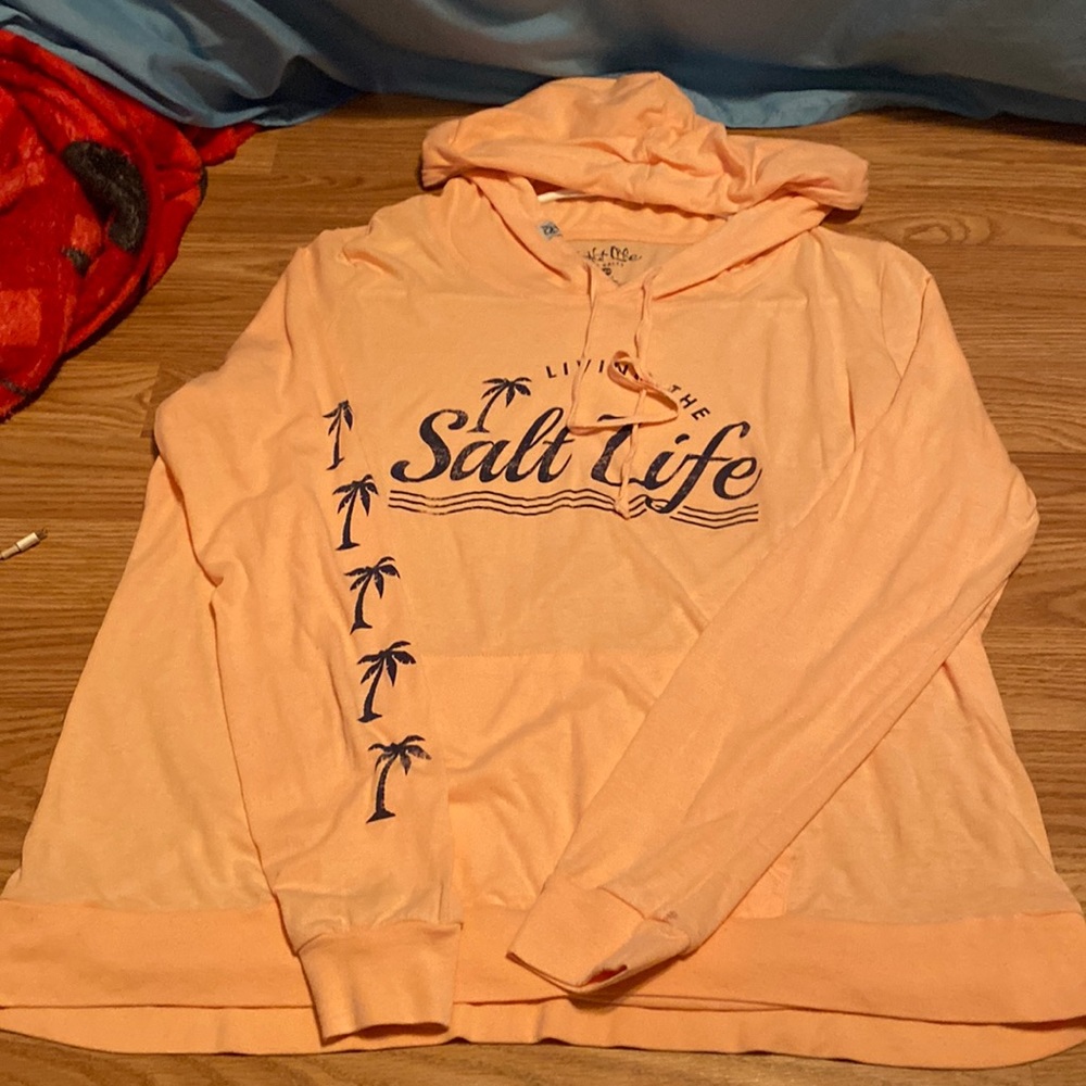 Salt life long sleeve shirt with a hoodie